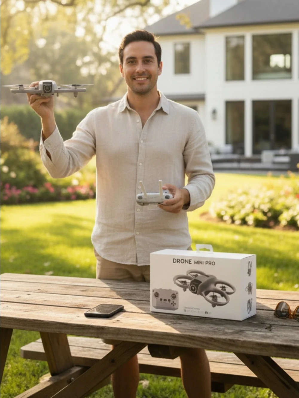 DRONE Mini Pro 2.4G Flight Model Quadcopter w Aerial Camera & LED Light NEW!
